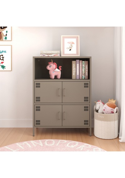 Pera Metal Çok Gözlü Dolap, 4 Kapaklı, Açık Raflı 80,50 X 40 X 109,50 Cm Ral 7039 Acıbadem Antrasit Pera Metal Çok Gözlü Dolap, 4 Kapaklı, Açık Raflı 80,50 X 40 X 109,50 Cm Ral 7039 Acıbadem Antrasit