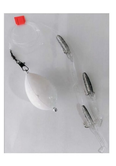 At - Çek Top Arkası Silikon Balık 3 Lü Hazır Set - Silvery