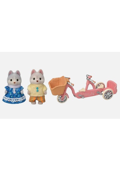 Calico Critters Husky Tandem Cycling Set Figür Oyunca Seti