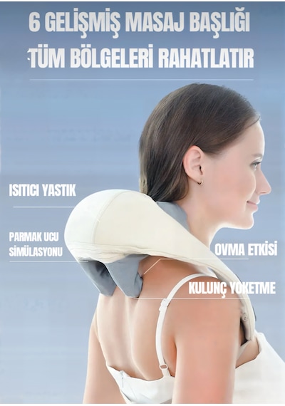 Yues Isıtmalı Şarjlı Ovmalı Masaj Aleti Boyun, Sırt, Bel, Omuz Bej