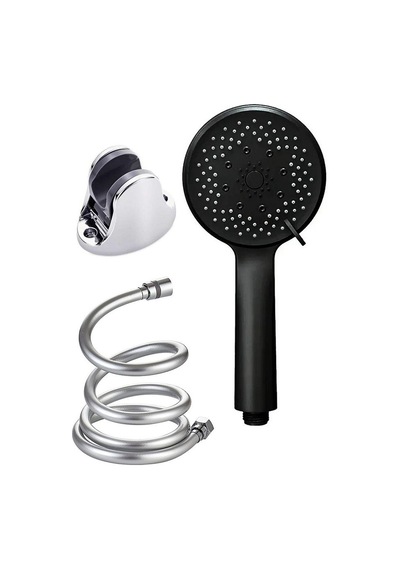 Siyah 5 Fonksiyonlu Ayarlanabilir Dayanıklı Banyo Duş Takımı Pvc Beyaz