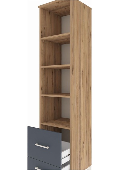 Hyperion Dolap 4 Raflı 2 Çekmeceli 44x44x195 Çam-antrasit Atlas Çam