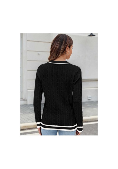 Youknitwear You Riviera Polo Yaka Kadın Kazak Siyah