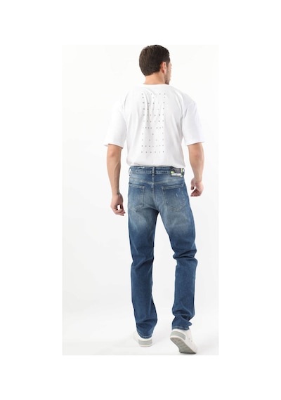 Erkek Yırtık Detaylı Jean Pantolon Mavi 001
