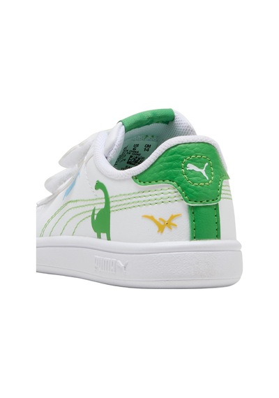 405637-01 Puma Smash 3.0 Dino V Inf Bebek Spor Ayakkabı Beyaz 405637-01 Beyaz - Yeşil