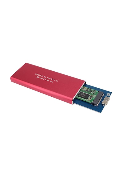 Wozlo M.2 NGFF to USB 3.0 SSD SATA HDD Aliminyum Harddisk Kutusu Kırmızı