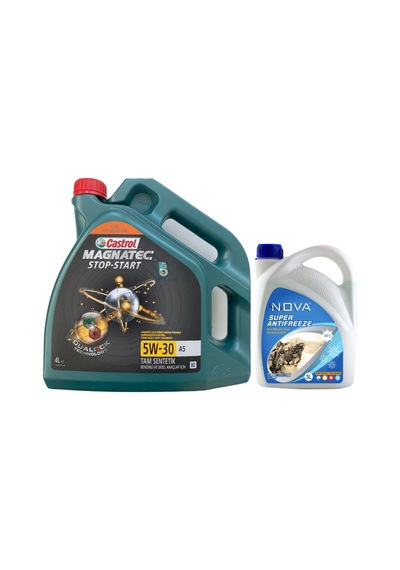 Castrol Magnatec A5 5W-30 Tam Sentetik Motor Yağı 4 L + Antifriz 3 L