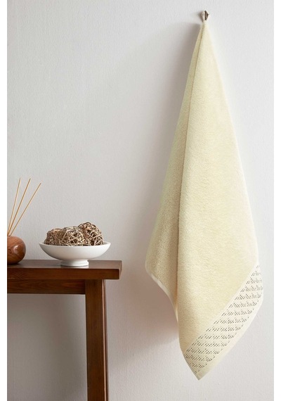 Dıagonal Waffle Bej Banyo Havlusu 90 150