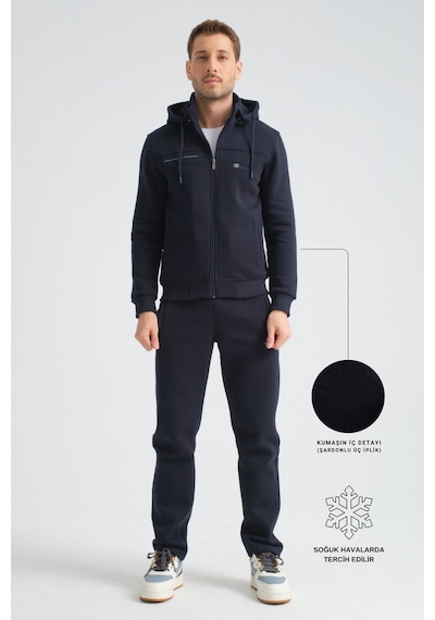 Shooter Sportswear Shooter Erkek Premium Kışlık Eşofman Takımı Regular Kapüşonlu Lacivert