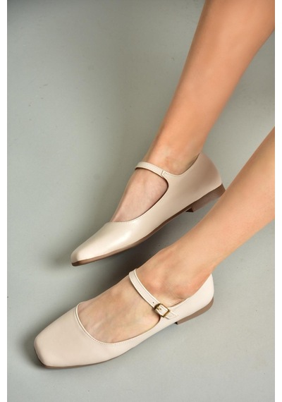 Fox Shoes S726252509 Bej Kadın Babet Bej