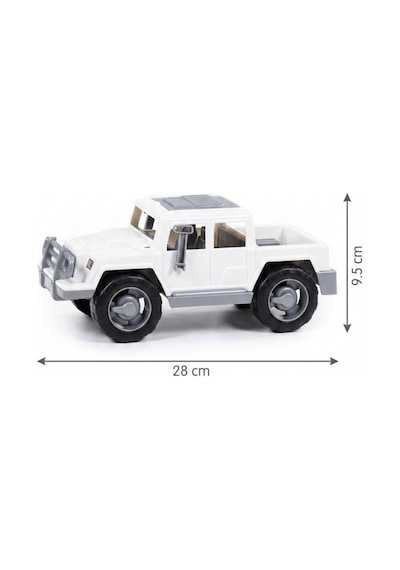 Pick-up Jeep Araba - Beyaz Arazi Tipi Açık Yük Kasalı 28 Cm Pick-up Oyuncak Kamyon
