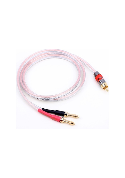 1 Rca To 2x Banana Kaliteli Hoparlör Kablosu 5 Metre Adet / 1 Adet