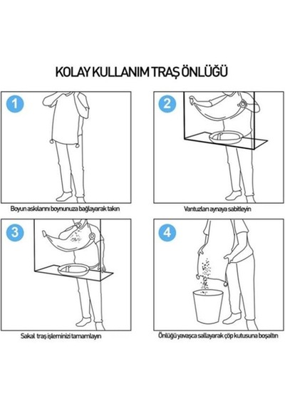 Leuniva Pratik Evde Saç Sakal Traş Önlüğü, Sakal Kesme Örtüsü Siyah