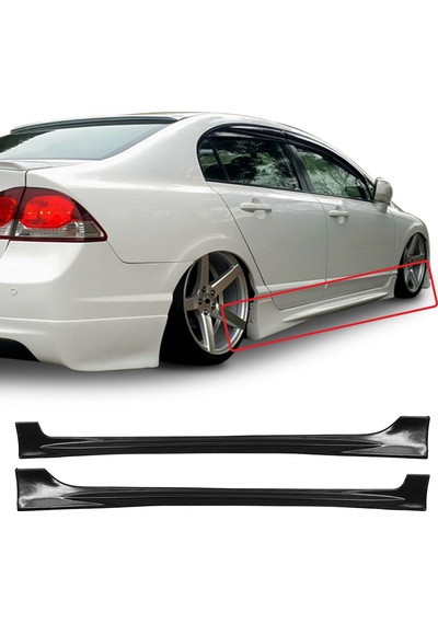 Honda Civic Fd6 Mugen Yan Marşpiyel Seti Plastik 2 Adet Mat Siyah 2006 2007 2008 2009 2010 2011 Karlık+ek+bodykit