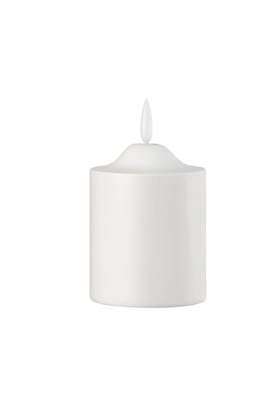 Ikea Smålom Led'li Blok Mum, Beyaz, 9 Cm, Pilli