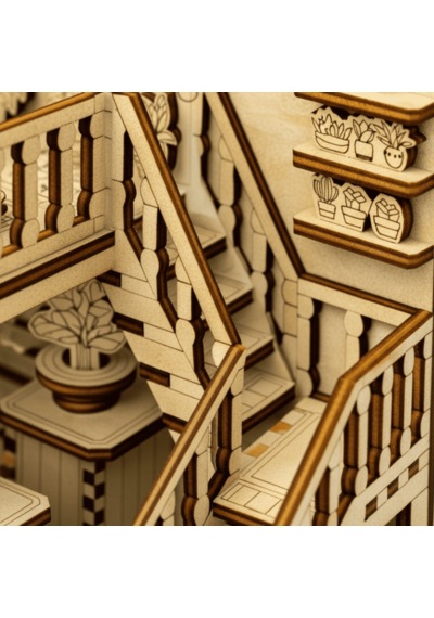 Indoor Garden Ahşap Maket Seti Dıy Miniatür İç Mekan Bahçesi Book Nook Dekoru