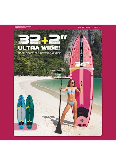 Air Power Pink 335x86x15 Cm Çift Taraflı Kürekli Şişme Paddle Board Sup Seti 175 Kg