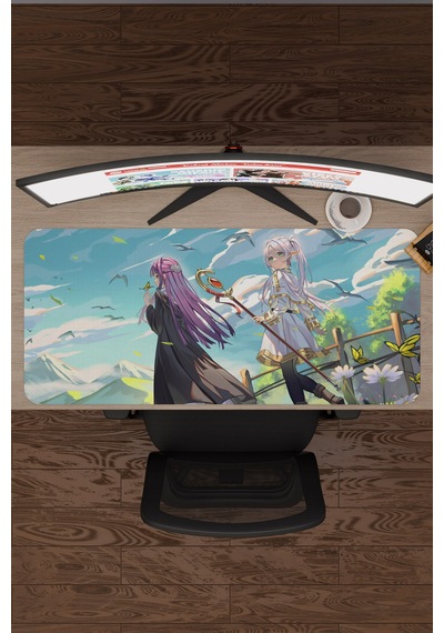 Sousou No Frieren Anime V2 - 90x40 Xxl Gaming Kauçuk Kaymaz Taban Mouse Pad Fare Altlığı
