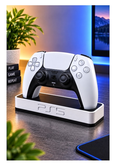 Veriqo 3d Ps5 Dualsense Uyumlu Oyun Kolu Standı Gamepad Tutucu Masaüstü Controller Standı Beyaz
