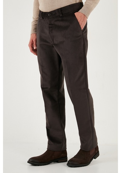 Buratti Normal Bel Regular Fit Düz Paça Erkek Kadife Pantolon 645Merlin Kahve