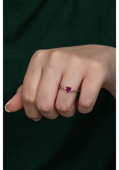 Gümüş Prenses Yüzük Rose Gold Kaplama 925 Ayar Gümüş Rose Gold (511779971)