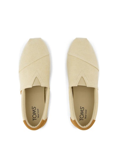 Espadril / Keten Erkek 10021898 Toms Almond Herringbone Canvas And Tan Suede Tan