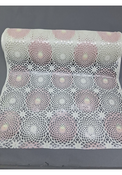 Pvc Küpür Dantel Raf Ve Dolap Örtüsü Runner Pembe Kprhyw011a 50 X 200