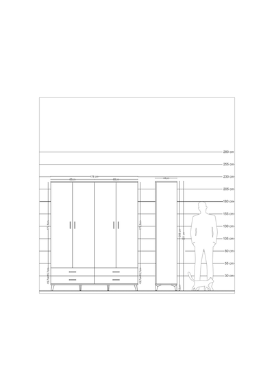 Hyperion Gardrop 6 Raflı 4 Çekmeceli 2 Askılı 176x44x221 Antrasit-antrasit Antrasit Hyperion Gardrop 6 Raflı 4 Çekmeceli 2 Askılı 176x44x221 Antrasit-antrasit Antrasit