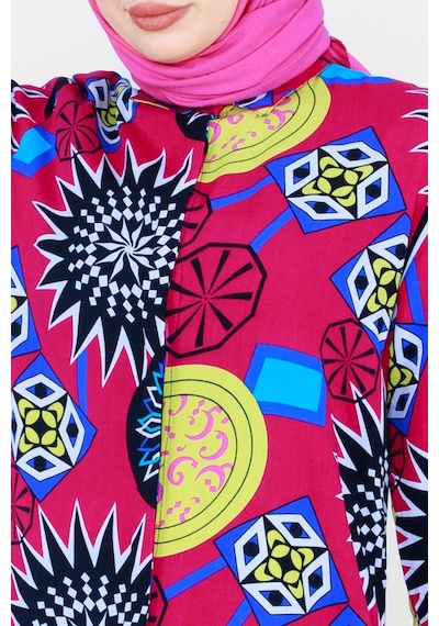 Sevitli Etnik Desenli Viscon Tunik-fuşya-3125-fuşya Fuşya