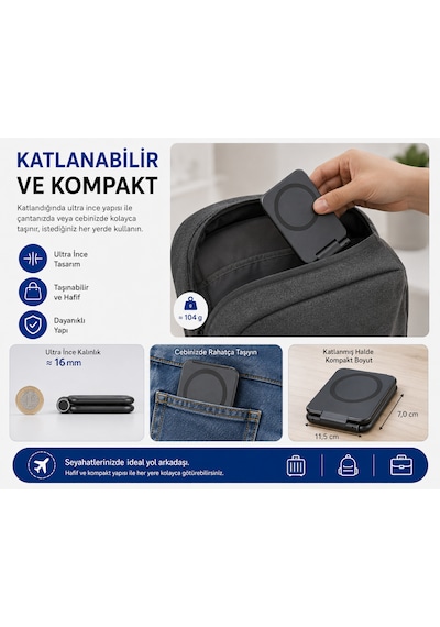 Katlanabilir Manyetik Telefon Tutucu Stand Araç İçi Ve Masaüstü Kullanım Ayarlanabilir Portatif Siyah