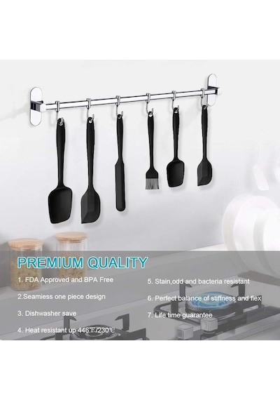 Ayrex Silikon Mutfak Yardımcısı, 6 Adet Silikon Spatula, Çorba Kaşığı, Fırın Fırçası, Spatula, Isıya Daya Diğer