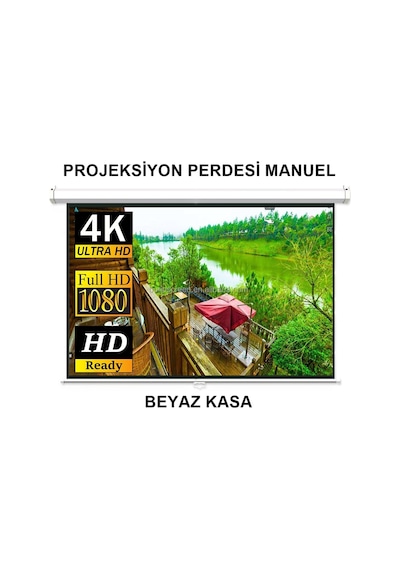 Dualtech 200x150 Cm 100" Manuel Projeksiyon Perdesi 4k Ultra Hd Sinema Perdesi
