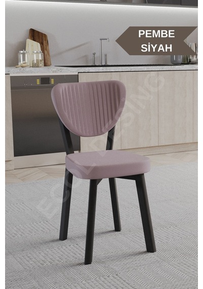 Faymend 2 Adet Elma Model Mutfak Sandalyesi Salon Sandalyesi Yemek Sandalyesi Cafe Restaurant Sandalyesi Pembe