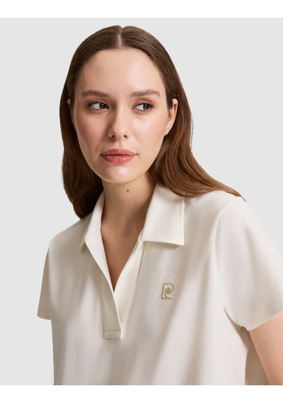 Pierre Cardin Kadın Ekru Tişört Basic 50325465-vr019