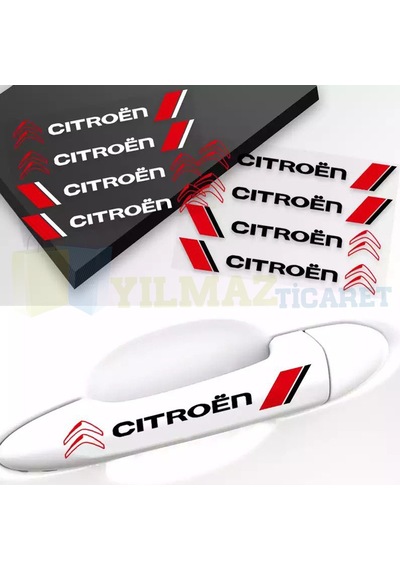Citroen Logo Kapı Kolu Jant Yan Ayna Oto Sticker Yapıştırma 4 Ad 13 X 1,5 Cm