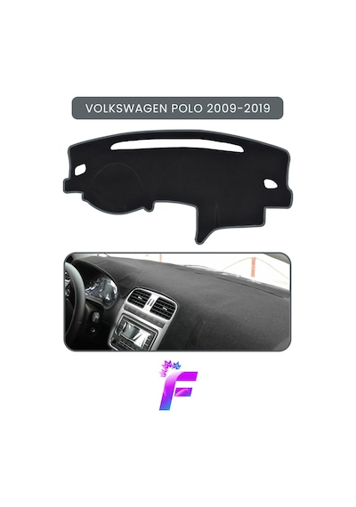 Volkswagen Polo 2009-2019 Araca Özel Torpido Örtüsü Ön Göğüs Kılıfı Tam Koruma Tam Uyum C44