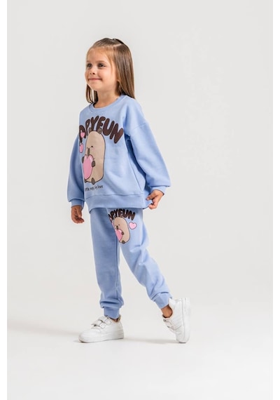 Capybara Sevimli Baskılı Kız Çocuk Simli Detaylı Sweatshirt-eşofman Altı Üst Takım Süper Kalite Mavi Capybara Sevimli Baskılı Kız Çocuk Simli Detaylı Sweatshirt-eşofman Altı Üst Takım Süper Kalite Mavi