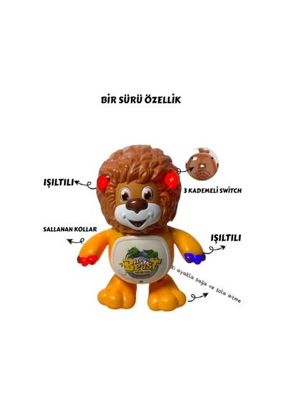 Pilli Sesli Işıklı Sevimli Dans Eden Aslan 0