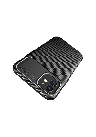 Apple Uyumlu  iPhone 12 Pro Kilif Tam Koruma Karbon Tasarim Silikon 448728797