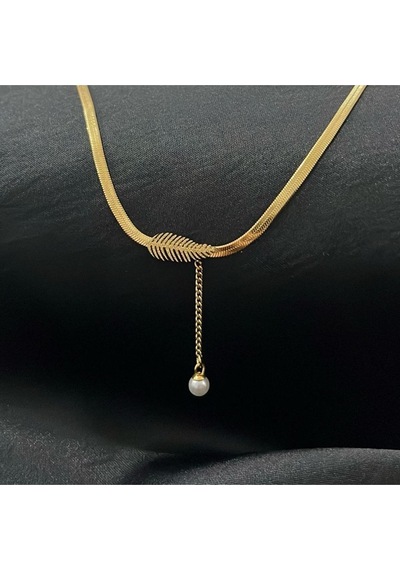 Minimal İncili Kılçık Çelik Kolye