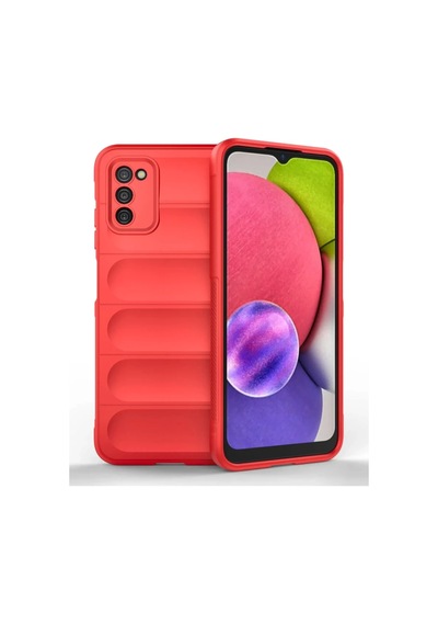 Samsung Galaxy Uyumlu   A03s Kılıf Optimum Silikon - Kırmızı