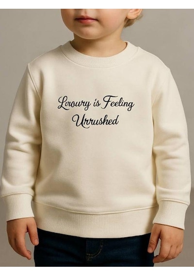 Zekids Erkek Çocuk Luxury Yazılı Sweatshirt-16192 Ekru