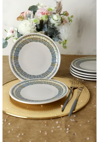 Keramika Professional Mosaica Pergamon Pasta Tabağı 20 Cm 6 Adet 22825 Gri