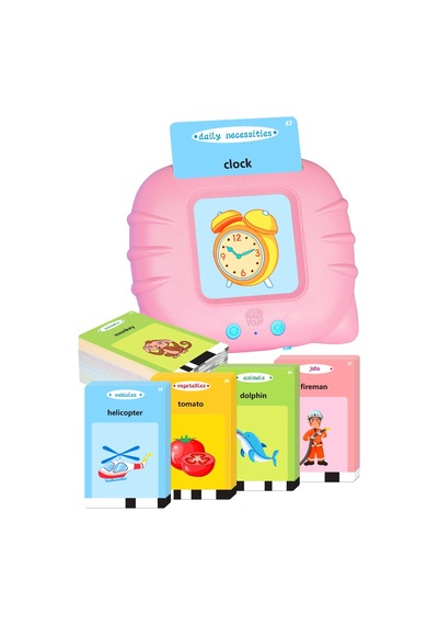 İngilizce Konuşan Sesli Flash Eğitim Kartları 224 Kart - Pembe