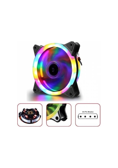 Concord C 892 Rgb Gökkuşağı Renkli 12Cm Soğutucu Pc Kasa Fanı