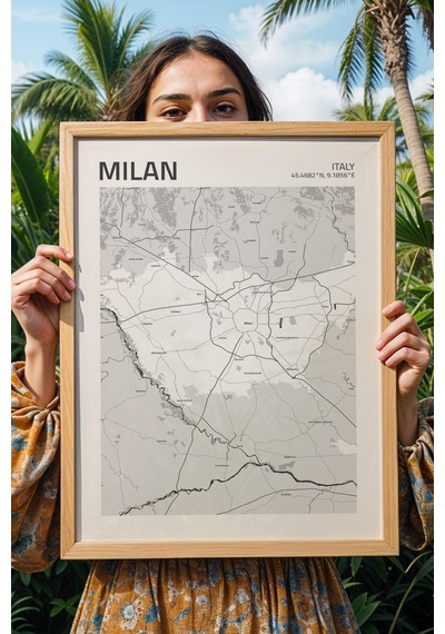 Milano İtalya Milan - Italy Haritası Çerçeveli Tablo Lüks Salon Duvar Dekorasyonu Hediyelik Tablo Kayın Milano İtalya Milan - Italy Haritası Çerçeveli Tablo Lüks Salon Duvar Dekorasyonu Hediyelik Tablo Kayın