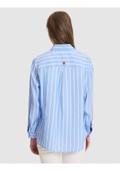 Pierre Cardin Kadın Mavi Gömlek Desenli 50324450-vr249