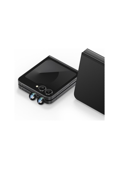 Galaxy Z Flip 6 Uyumlu Caseworld Alloy Serisi Oleofobik Anti Reflective Kamera Lens Koruyucu Siyah