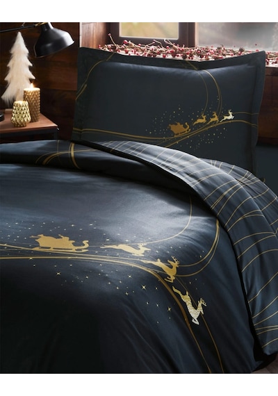 Özdilek Linea Nova Tek Kişilik Nevresim Takımı Lastikli Night Twinkle Lacivert