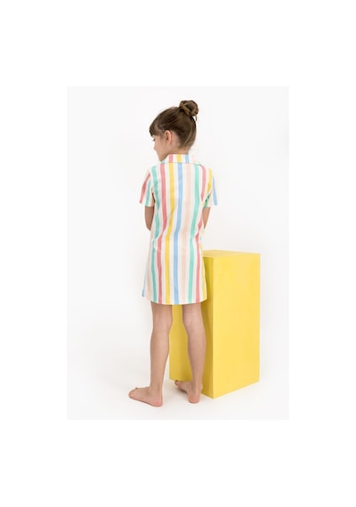 U.s. Polo Assn Lisanslı Striped Vanilya Kız Çocuk Elbise 5274-27047 Ekru